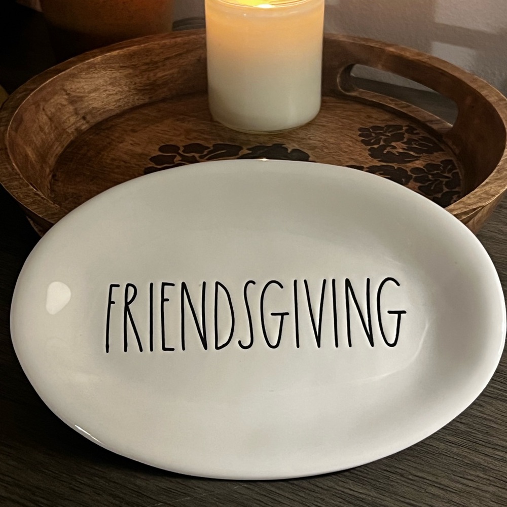 White Friendsgiving Serving Platter